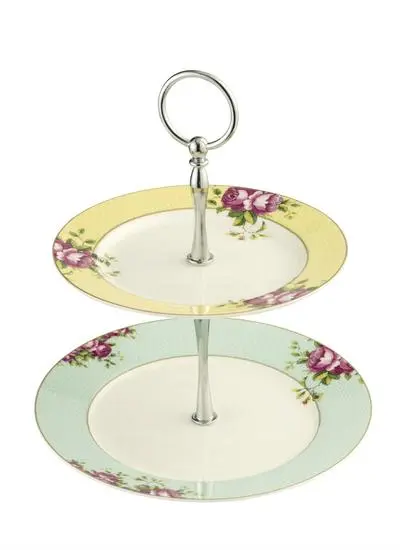 Archive Rose Two-Tier Cake Stand